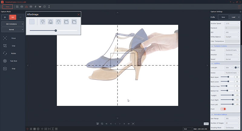 How to position shoe for a 360 product animation