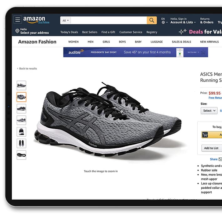 footwear photography for ecommerce with PackshotCreator photo studios
