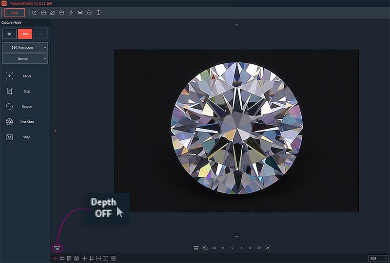 Brillianz-Diamanten wie man einen Diamanten für eine Brillanzansicht richtig fokussiert