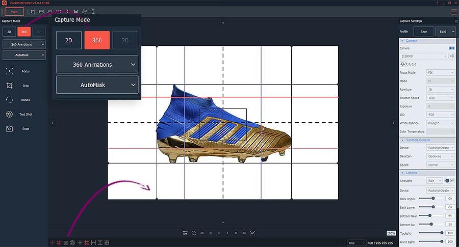 360 shoes animation with AutoMask