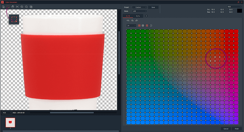 ein einzelnes Foto eines Produkts erstellen und seine Farbe ändern