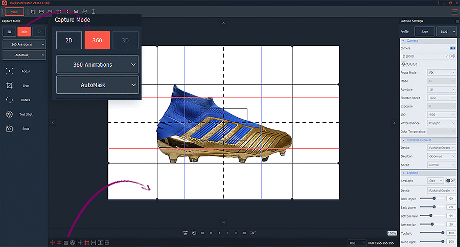 360 shoes animation with AutoMask