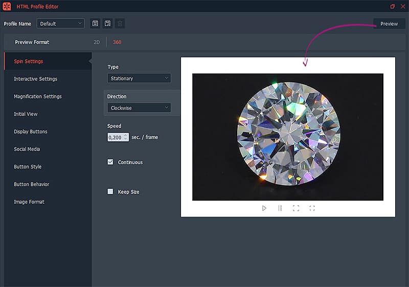 creating a html profile for diamond views