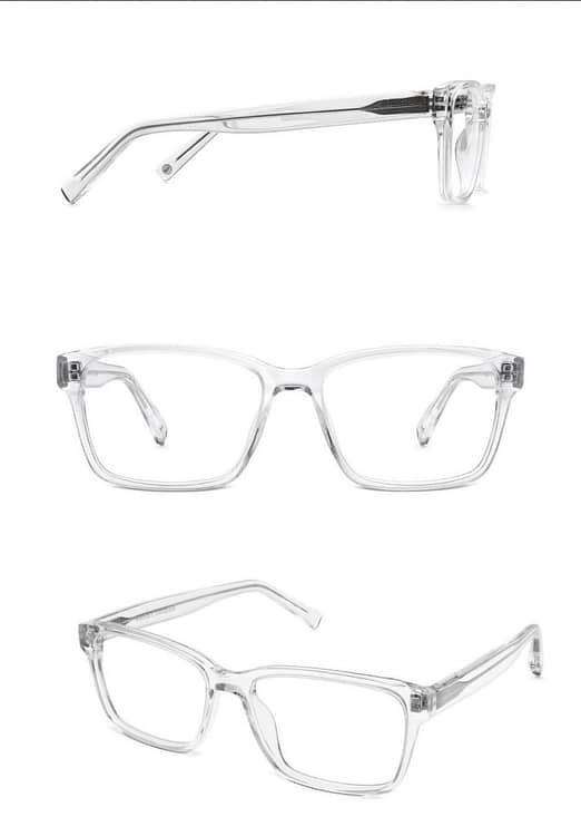photographie de lunettes transparentes pour un site de e-commerce