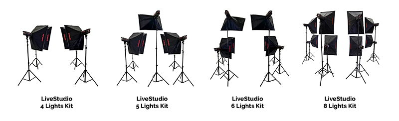 LiveStudio different lighting kits