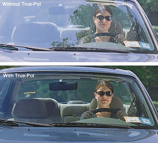 polarized camera with and without trues-pol