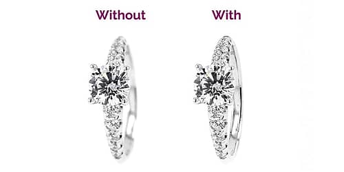 Before and after ring photograph focus stacking jewlery photography