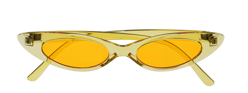 yellow sunglasses on a transparent background