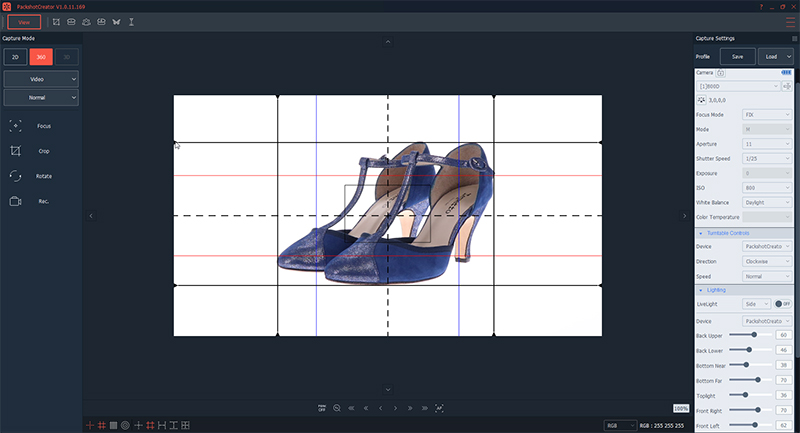 How to create a 360° animation of shoes with a ruler