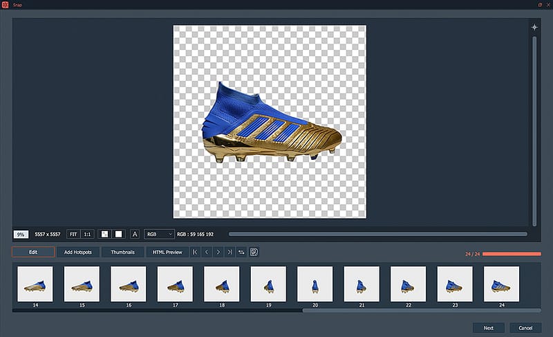 creating a 360 shoes animation with automask