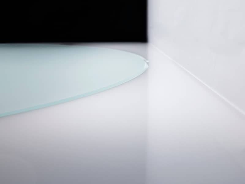 detalle del cristal de la plataforma giratoria retroiluminada que soporta los productos hasta 200kg