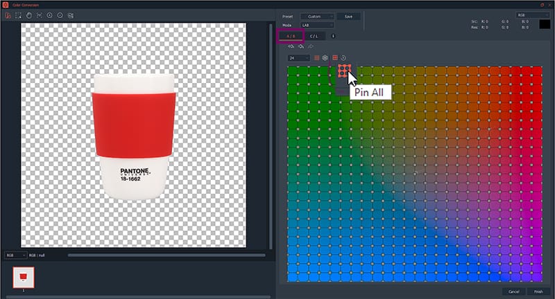 función de software de conversión de color